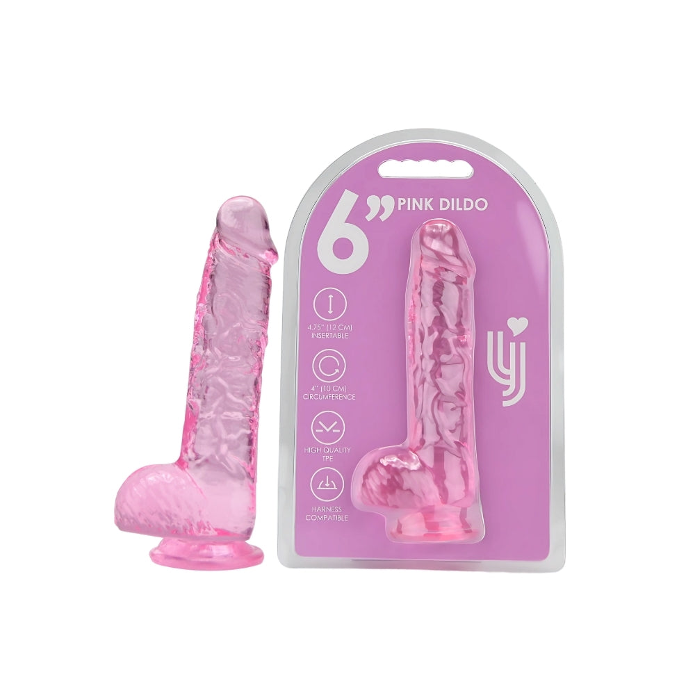 Loving Joy 6 Inch Dildo with Balls Pink House of Gemz Loving Joy 6 Inch Dildo with Balls Pink House of Gemz