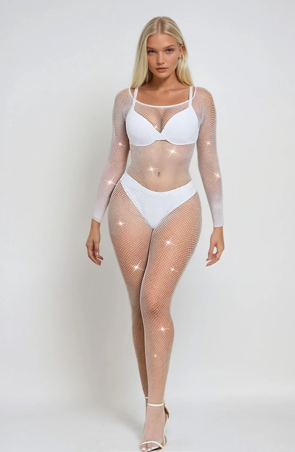 YES-Fishnet Sparkly Bodystocking