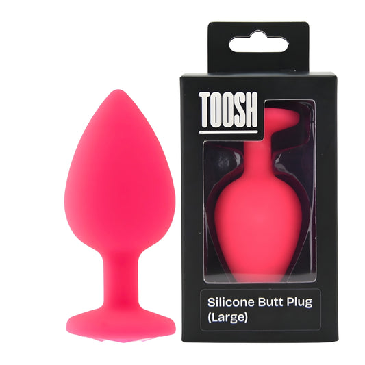 Toosh Pink Silicone Butt Plug Large