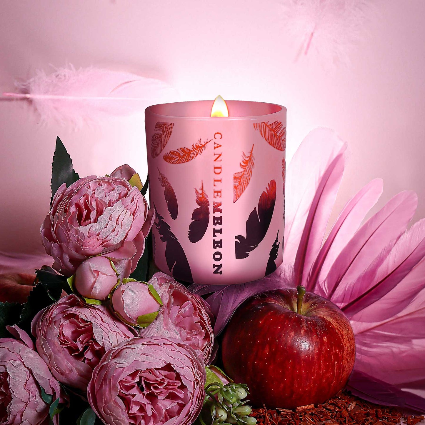 Candlemeleon-Copper Feather-Pink Champagne, Peony & Sandalwood