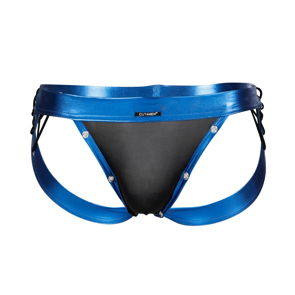 C4M Desire Jockstrap Blue Leatherette