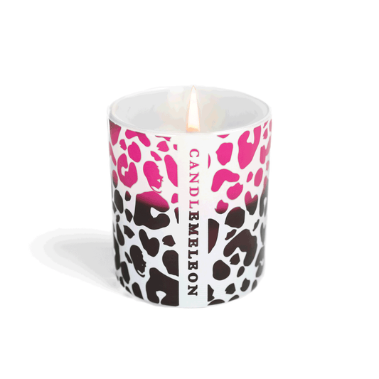 Candlemeleon-Pink Leopard-Amber, Orange Flowers & Mint