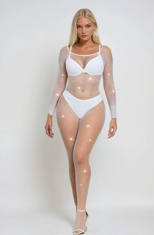 YES-Fishnet Sparkly Bodystocking