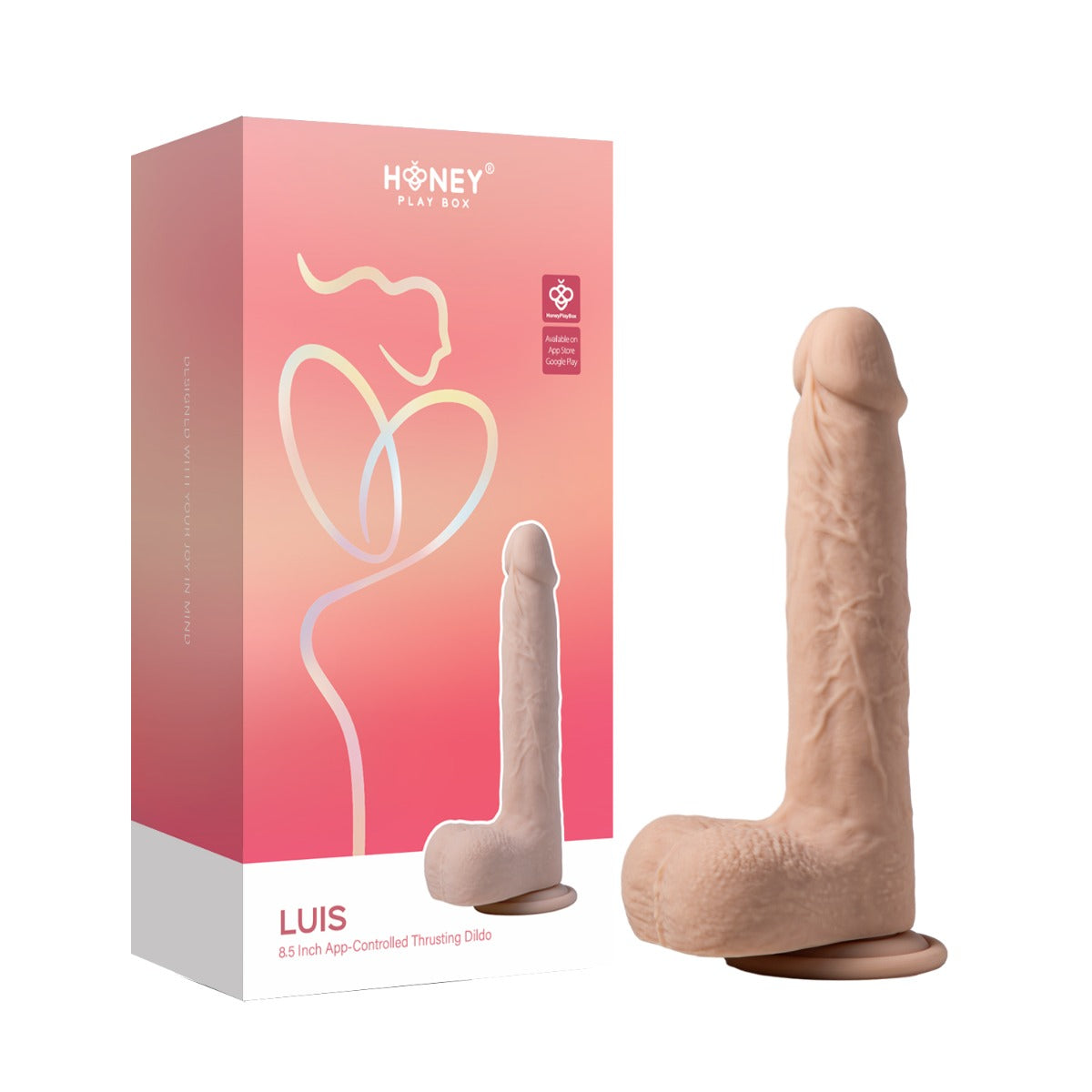 Honey Play Box â€“ Luis â€“ Real Thrusting Dildo with Clit Licker  8.5" (App Controlled)