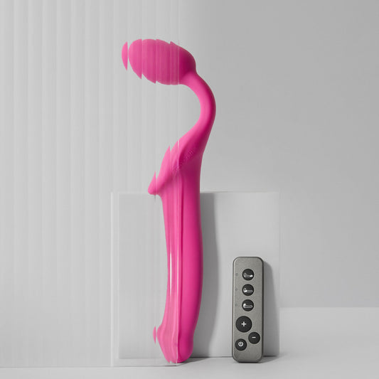 Strap On Me - Vibrating Bendable Strap-On - M - Fuchsia
