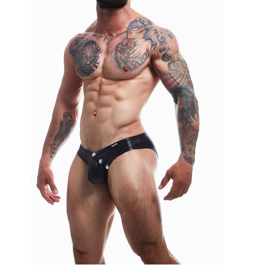 C4M Snap Ergonomic Brief Black Leatherette Small