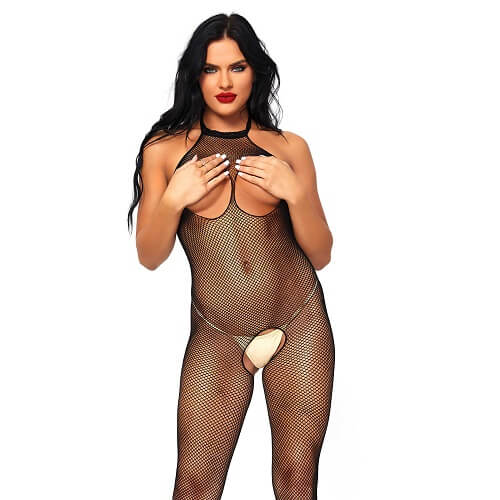 Leg Avenue Fishnet Halter Bodystocking