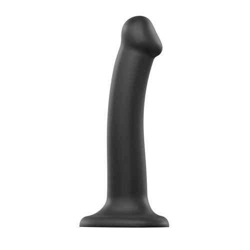 Strap-on-Me Semi-Realistic Dual Density Bendable Dildo Black Medium